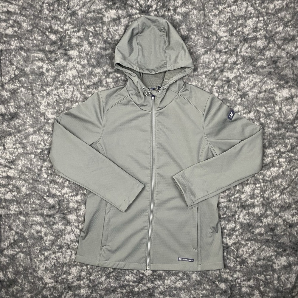 NEW Cutter&Buck Evoke Eco Softshell Recycled Jacket Womens Size M Gray Full Zip